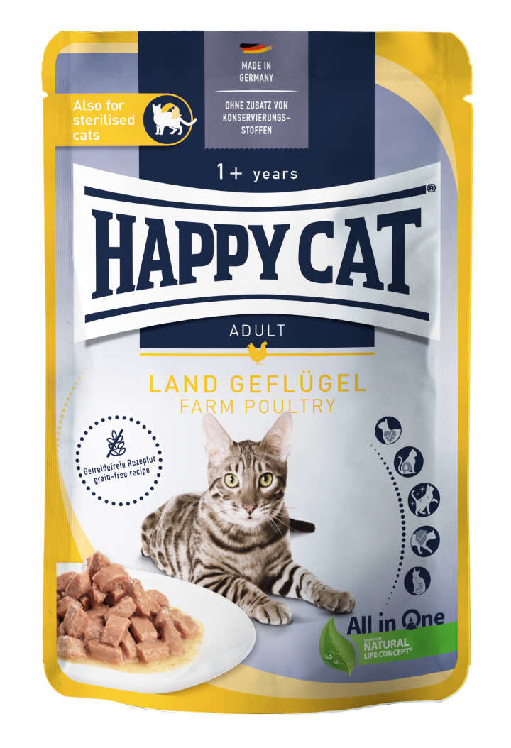HAPPY CAT Katzen-Nassfutter Culinary Meat in Sauce Land-Geflügel